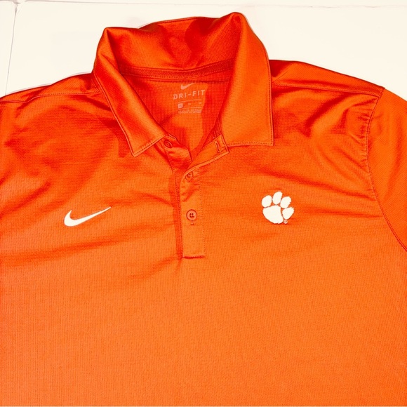 Clemson Tigers Nike Dri-Fit Polo Orange XL performance Short Sleeve NCAA - Picture 2 of 6